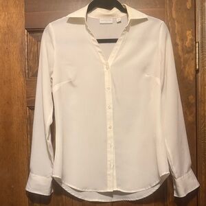 New York & Company Cream Blouse